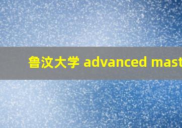 鲁汶大学 advanced master